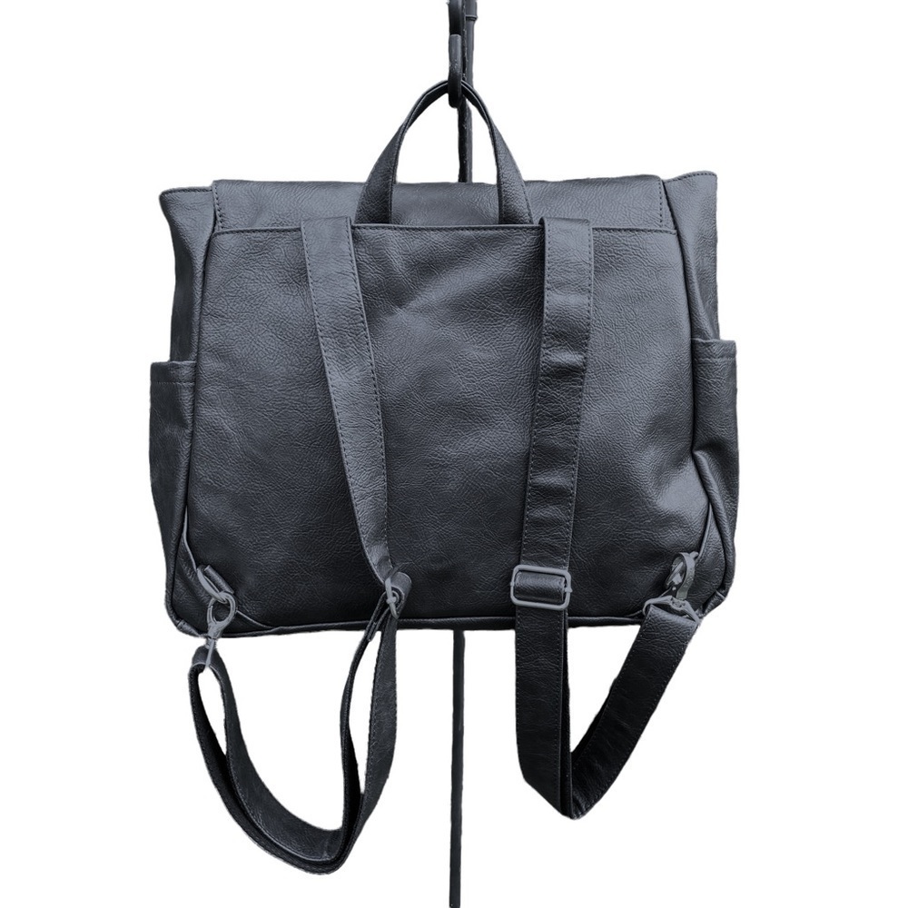 NWOT Thirty-One Black Faux Leather Backpack - Picture 2 of 12